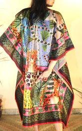 Jungle safari silk blend kaftan